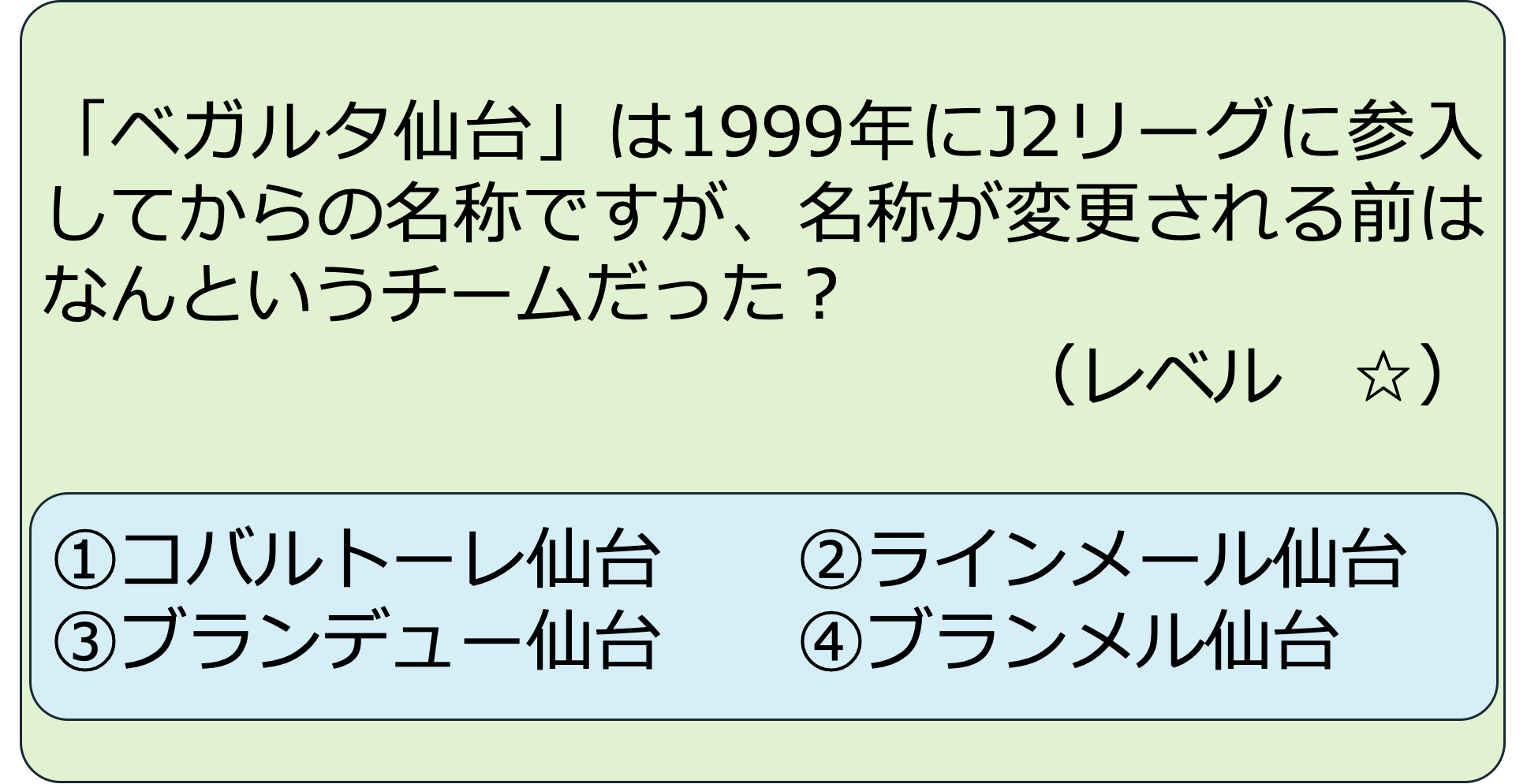 ベガルタクイズ問題